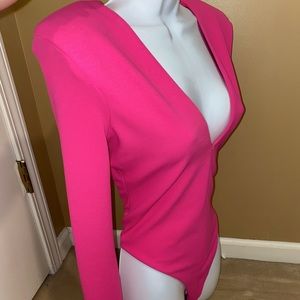 HOT PINK LONG SLEEVE ZARA BODYSUIT